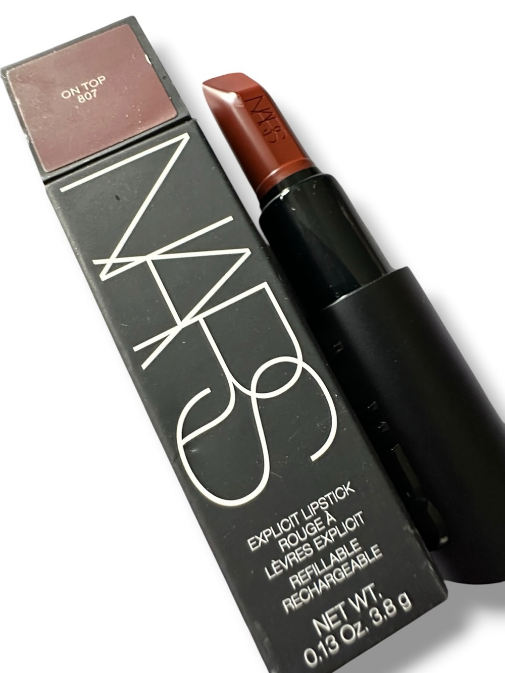 NARS Explicit Satin Lipstick On Top 807 MSRP $42 NIB FALL SHADE WARM CHESTNUT